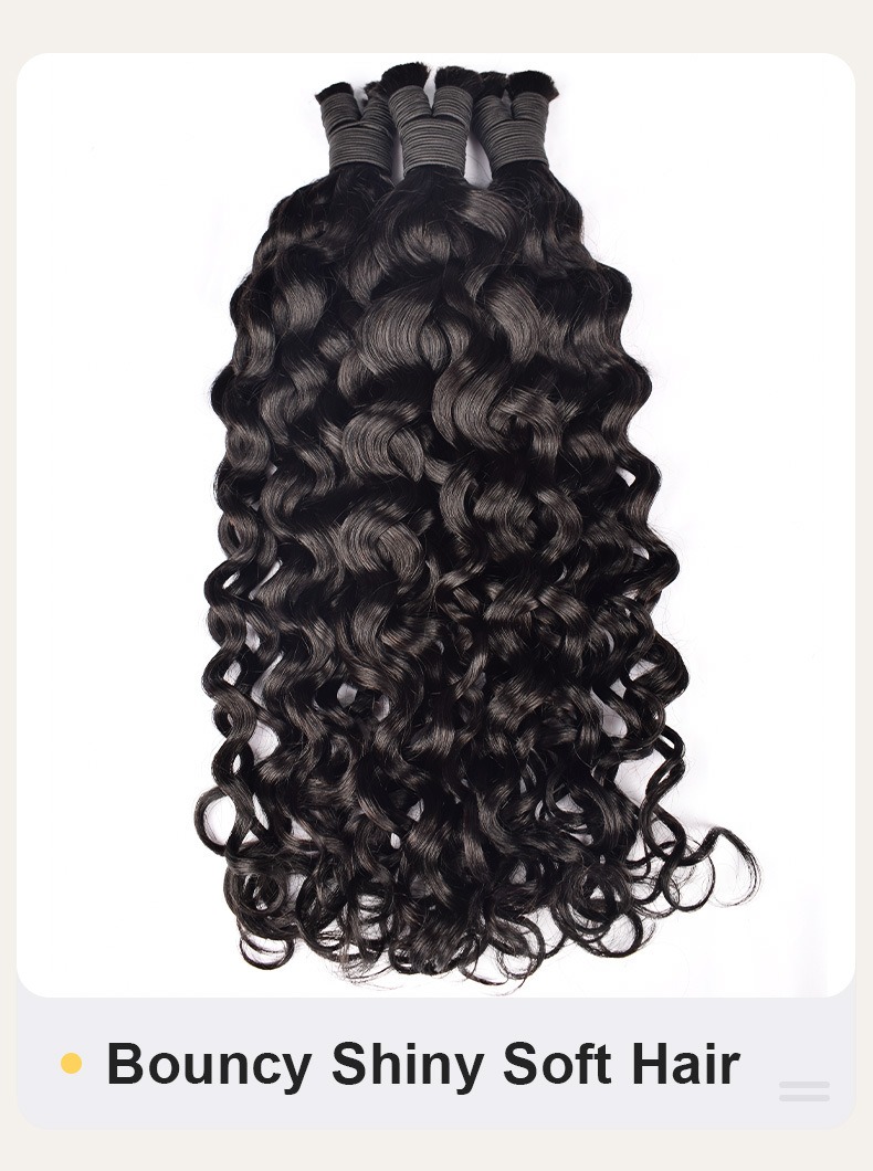 Get beautifully curly hair with our Italian curly human hair extensions, designed for bulk hair